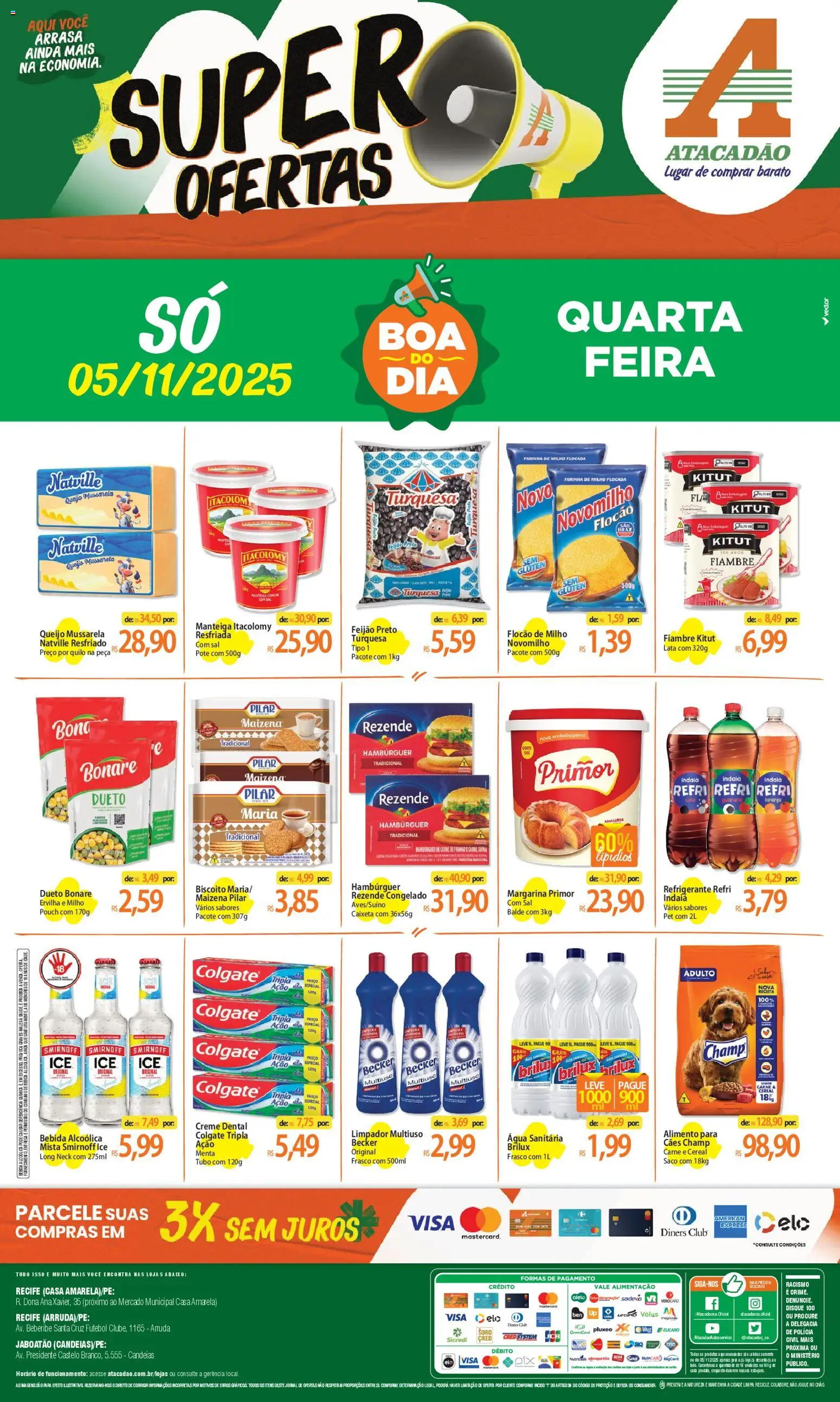 Pré-Visualização do folheto "Ofertas - PE" da loja Atacadão válido a partir de 05/11/2025