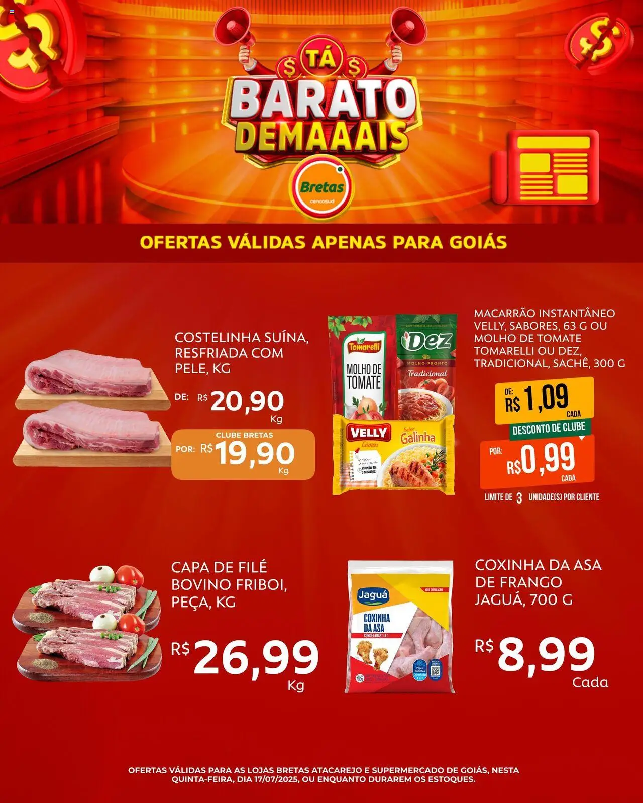 Bretas folheto "Ofertas do Dia" válido a partir de 17/07/2025 - número de página 1