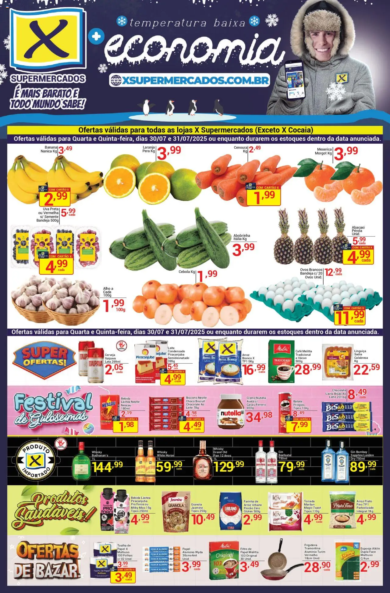 X Supermercados folheto "Ofertas da semana" válido a partir de 30/07/2025 - número de página 1
