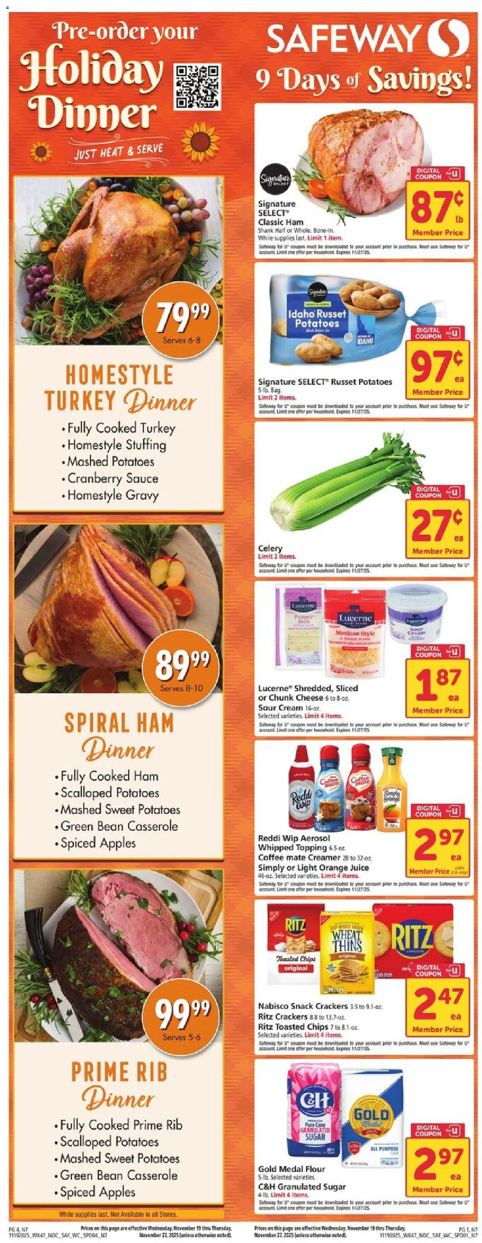 Ad Preview of Safeway Weekly Ad from 11/19/2025