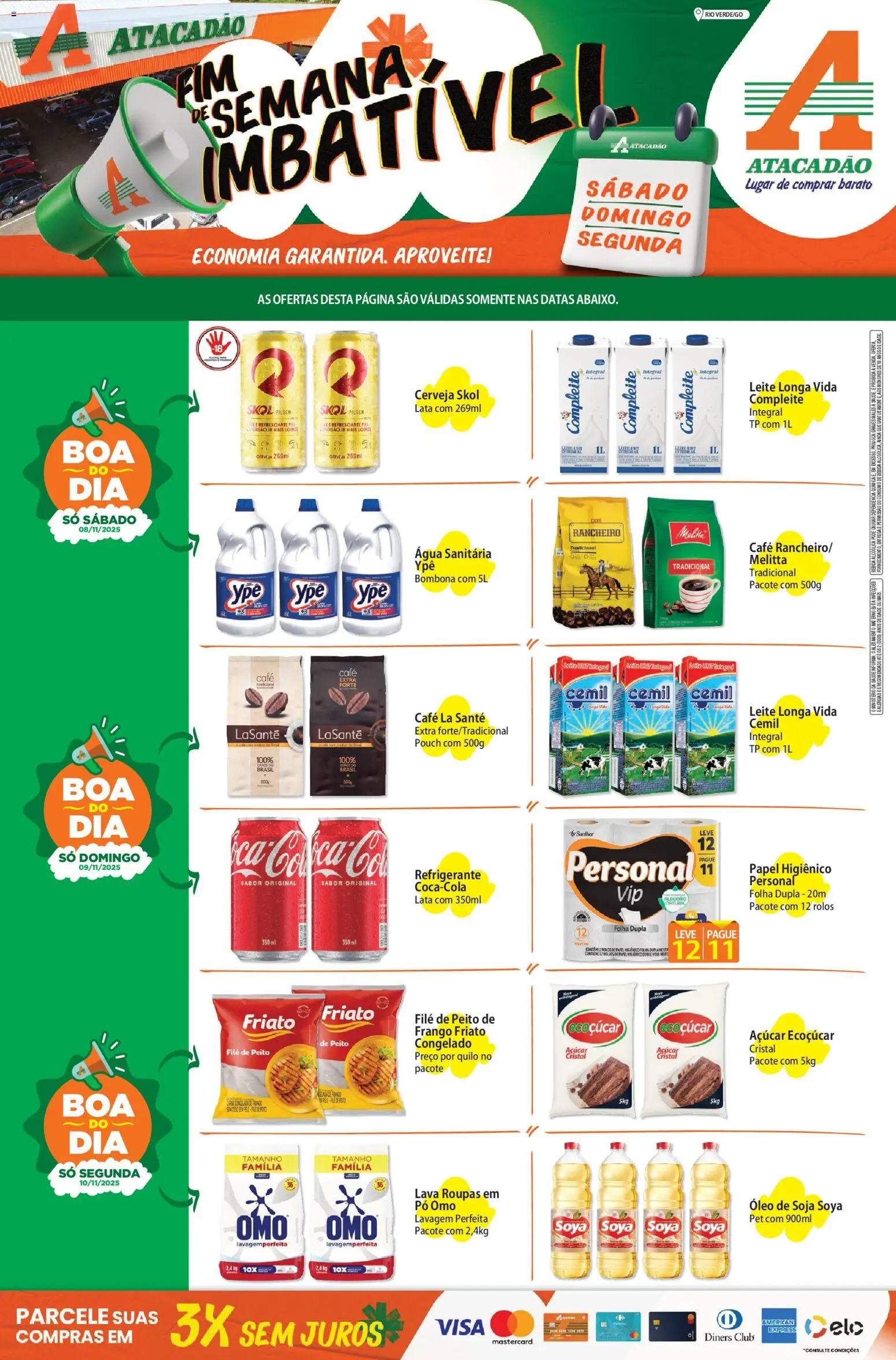 Pré-Visualização do folheto "Ofertas - GO" da loja Atacadão válido a partir de 08/11/2025