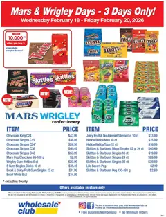 Preview of leaflet Mars & Wrigley Days from shop Wholesale Club is valid from Feb 18, 2026