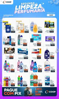 Pré-Visualização do folheto "Ofertas Segunda da Limpeza e Perfumaria" da loja Coop válido a partir de 15/09/2025