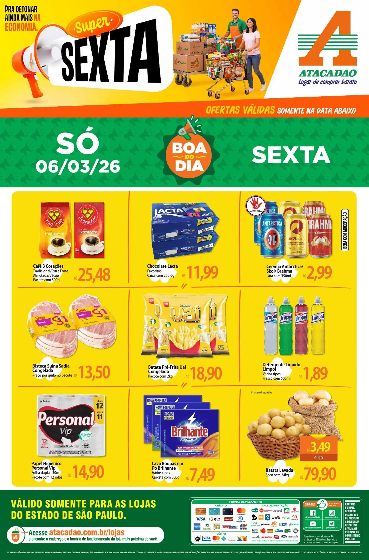 Pré-Visualização do folheto "Atacadão ofertas - SP" da loja Atacadão válido a partir de 06/03/2026