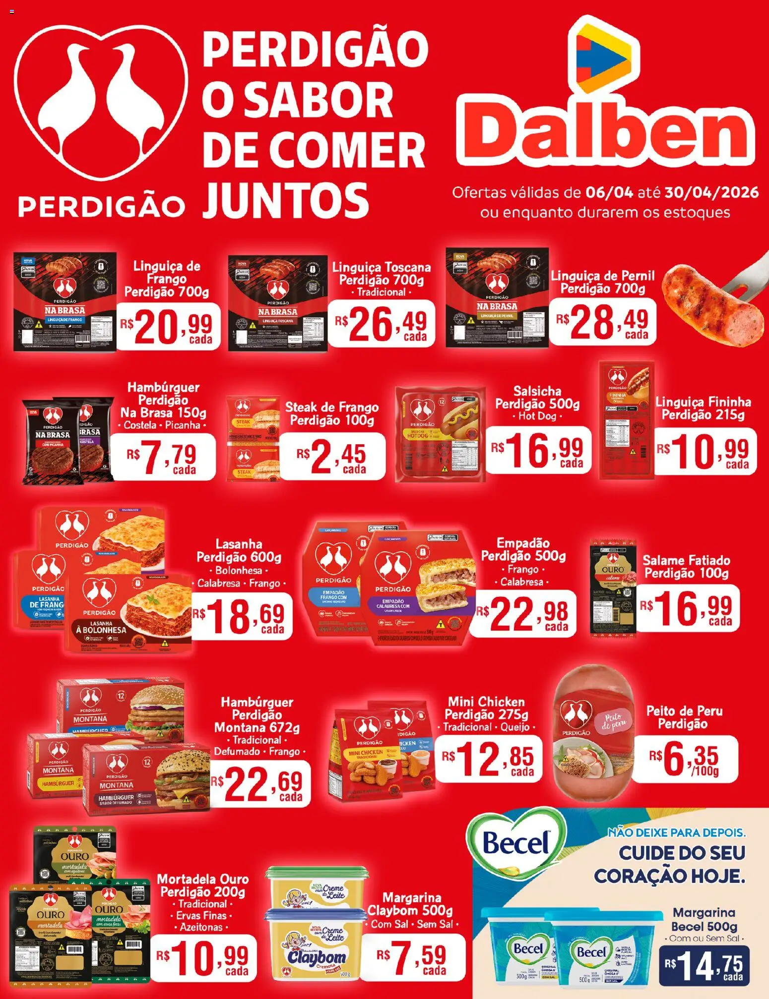 Pré-Visualização do folheto "Supermercado Dalben ofertas Perdigão" da loja Supermercado Dalben válido a partir de 06/04/2026