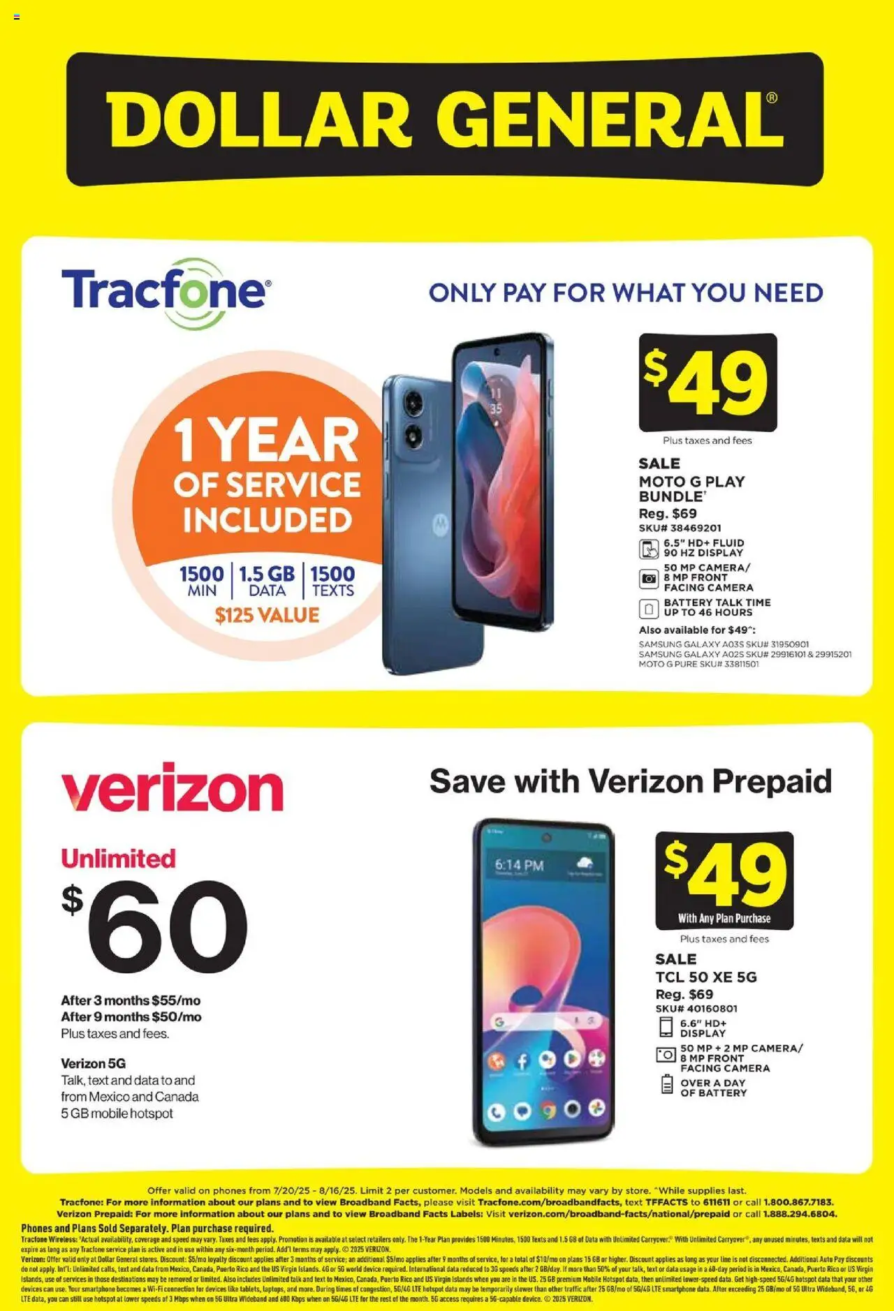 Dollar General AD for next week (07/20/2025) >> Sales Ad - Page number 1