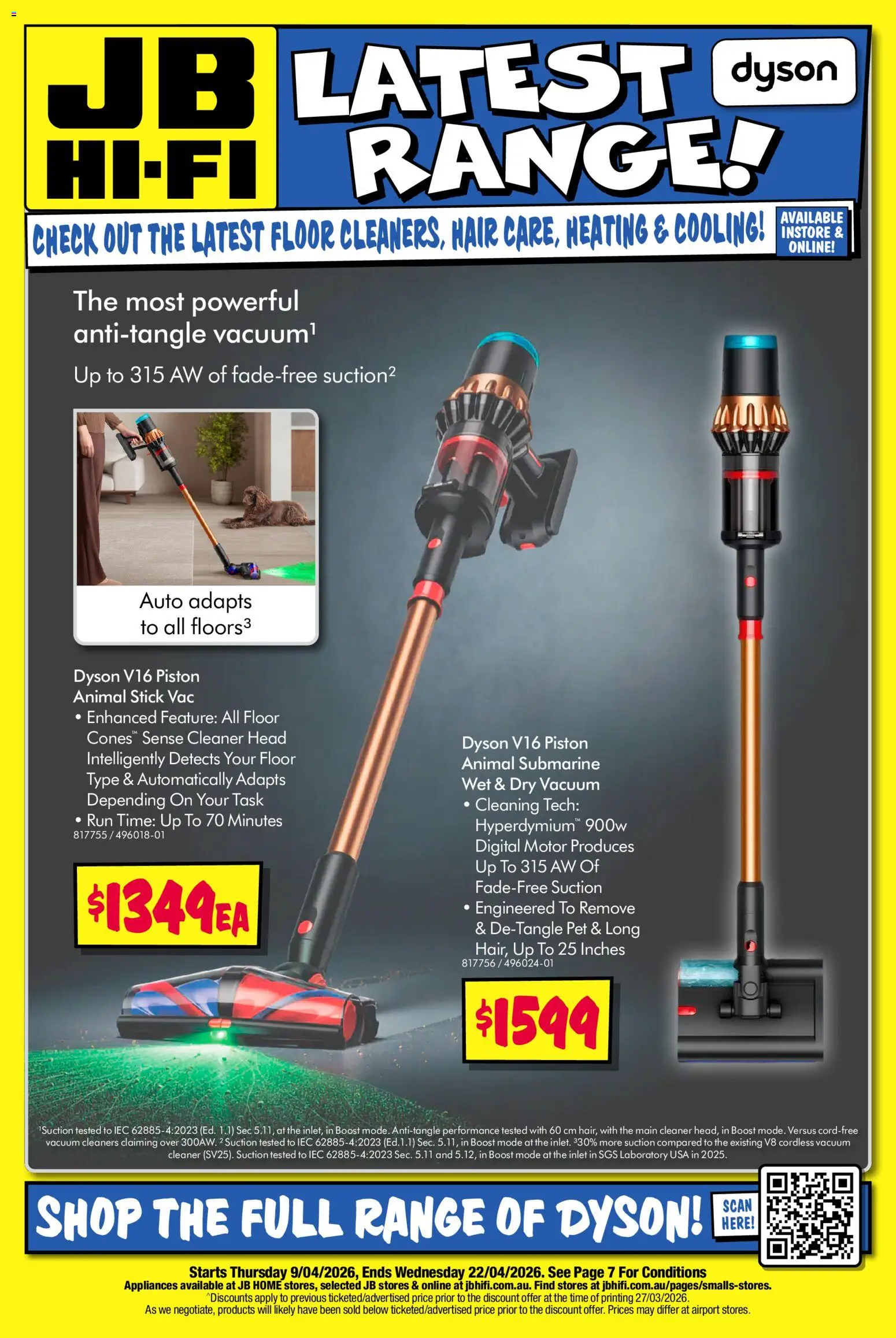 Preview of catalogue JB Hi-Fi Dyson Latest Range from shop JB Hi-Fi valid 09/04/2026