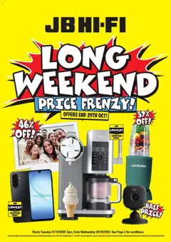 Preview of catalogue Long Weekend Price Frenzy from shop JB Hi-Fi valid 21 Oct 2025