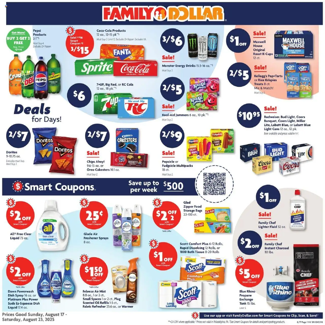 Family Dollar Weekly Ad from 08/17/2025 - Flyer - Page number 1