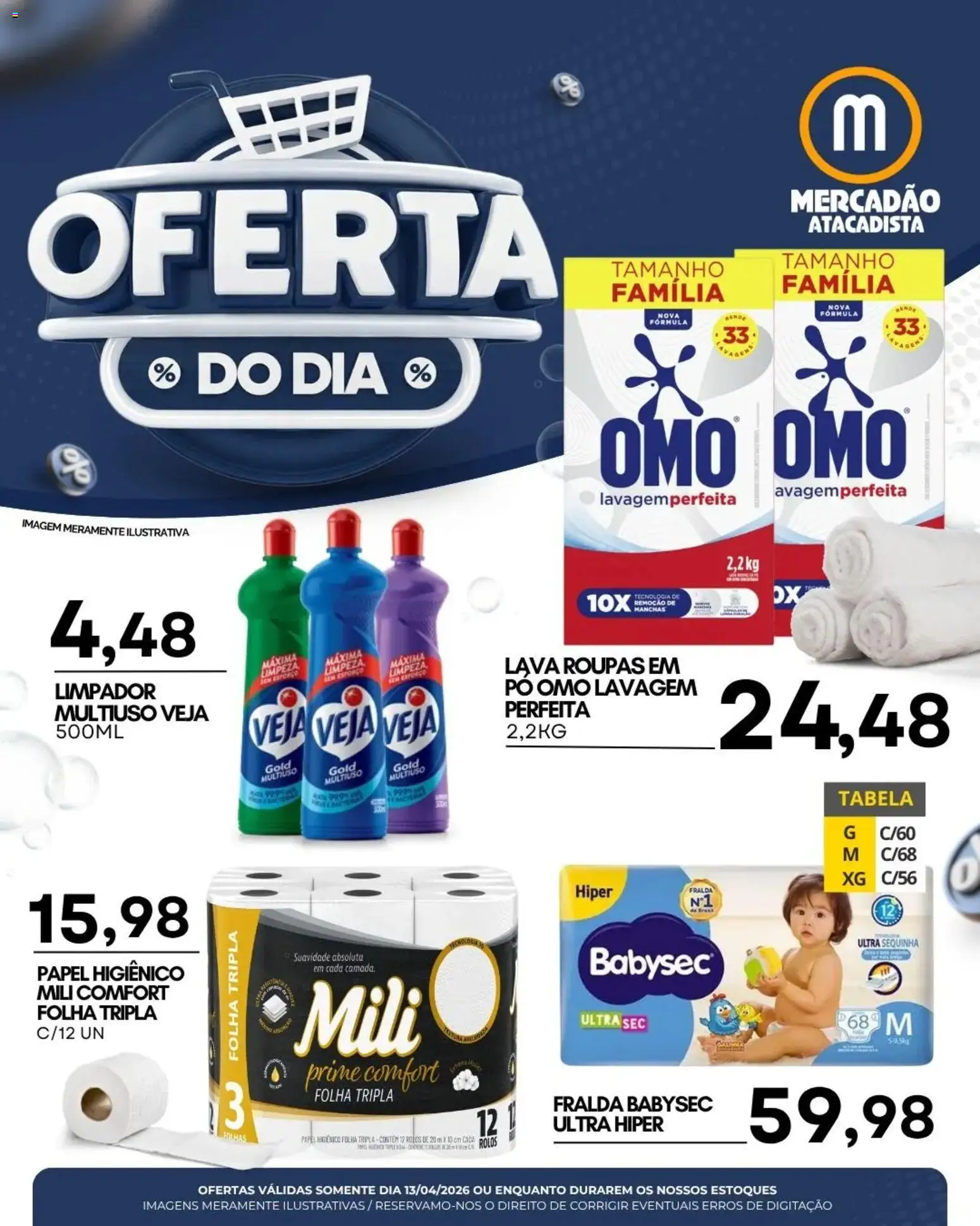Pré-Visualização do folheto "Mercadão Atacadista ofertas do Dia" da loja Mercadão Atacadista válido a partir de 13/04/2026