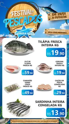 Pré-Visualização do folheto "Ofertas Festival de Pescados" da loja Estrela Azul válido a partir de 29/01/2026