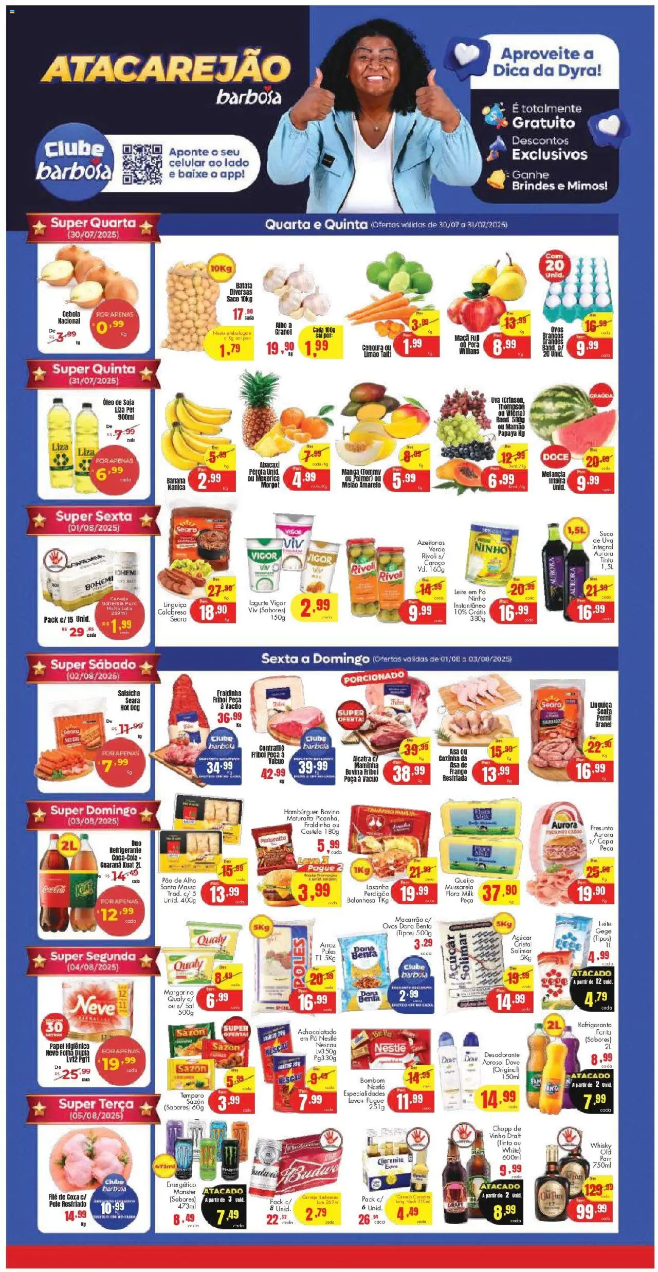 Barbosa Supermercados folheto "Ofertas Atacarejão" válido a partir de 30/07/2025 - número de página 1