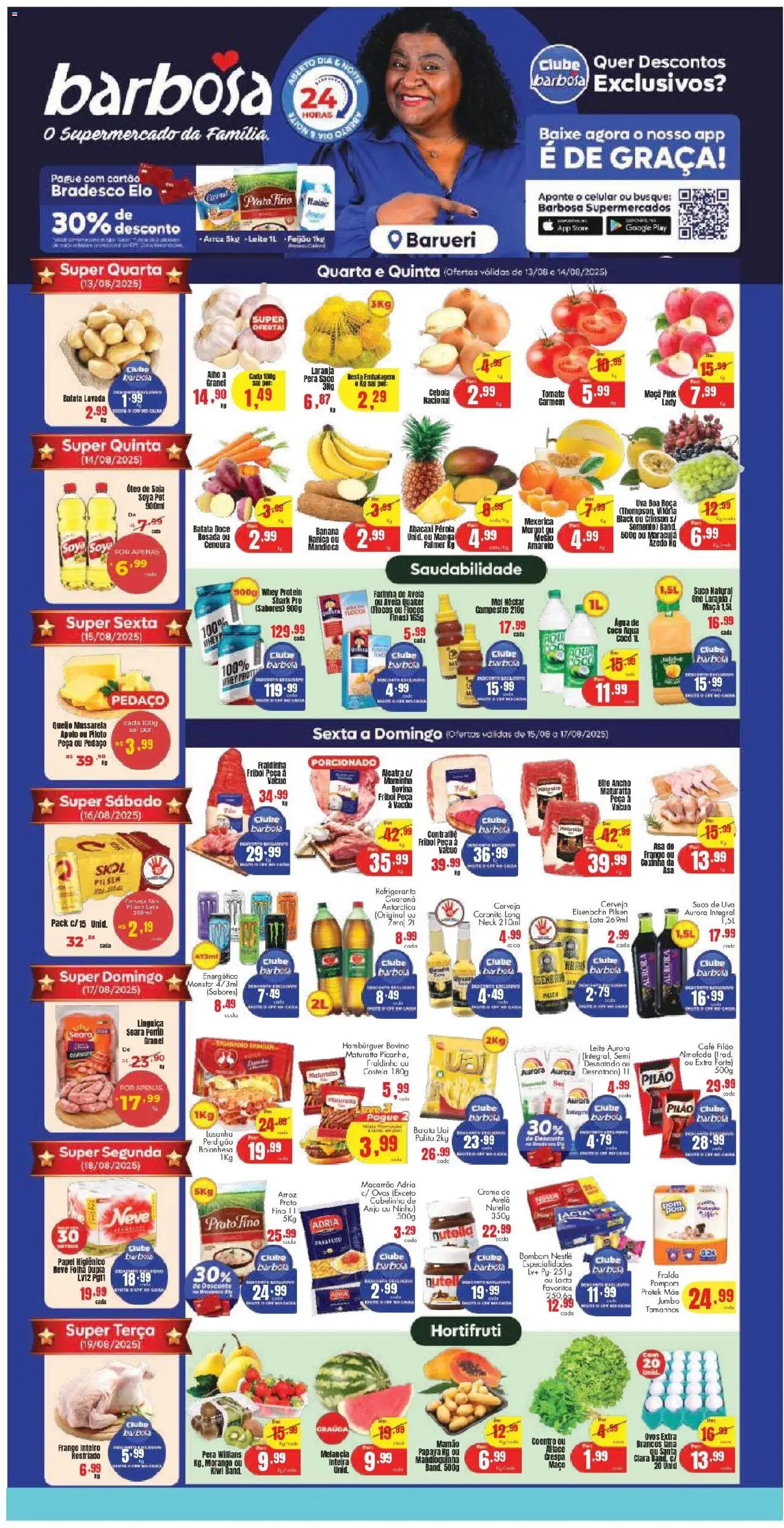 Barbosa Supermercados folheto "Ofertas Loja Barueri" válido a partir de 13/08/2025 - número de página 1