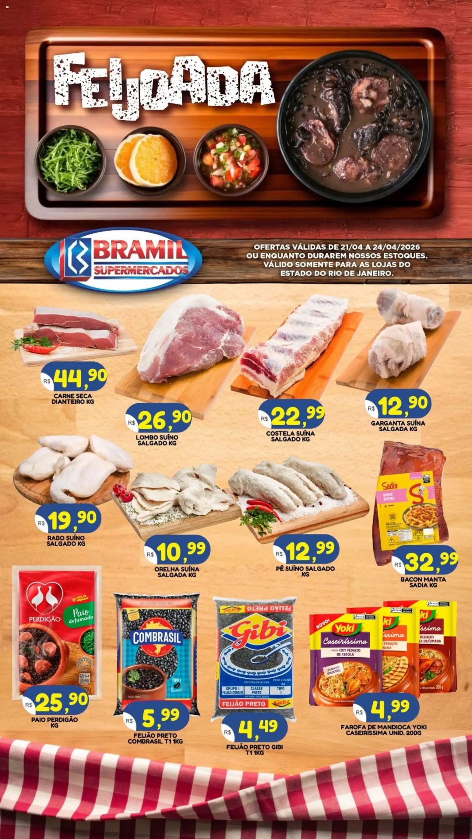 Pré-Visualização do folheto "Bramil Supermercados ofertas Feijoada" da loja Bramil Supermercados válido a partir de 21/04/2026