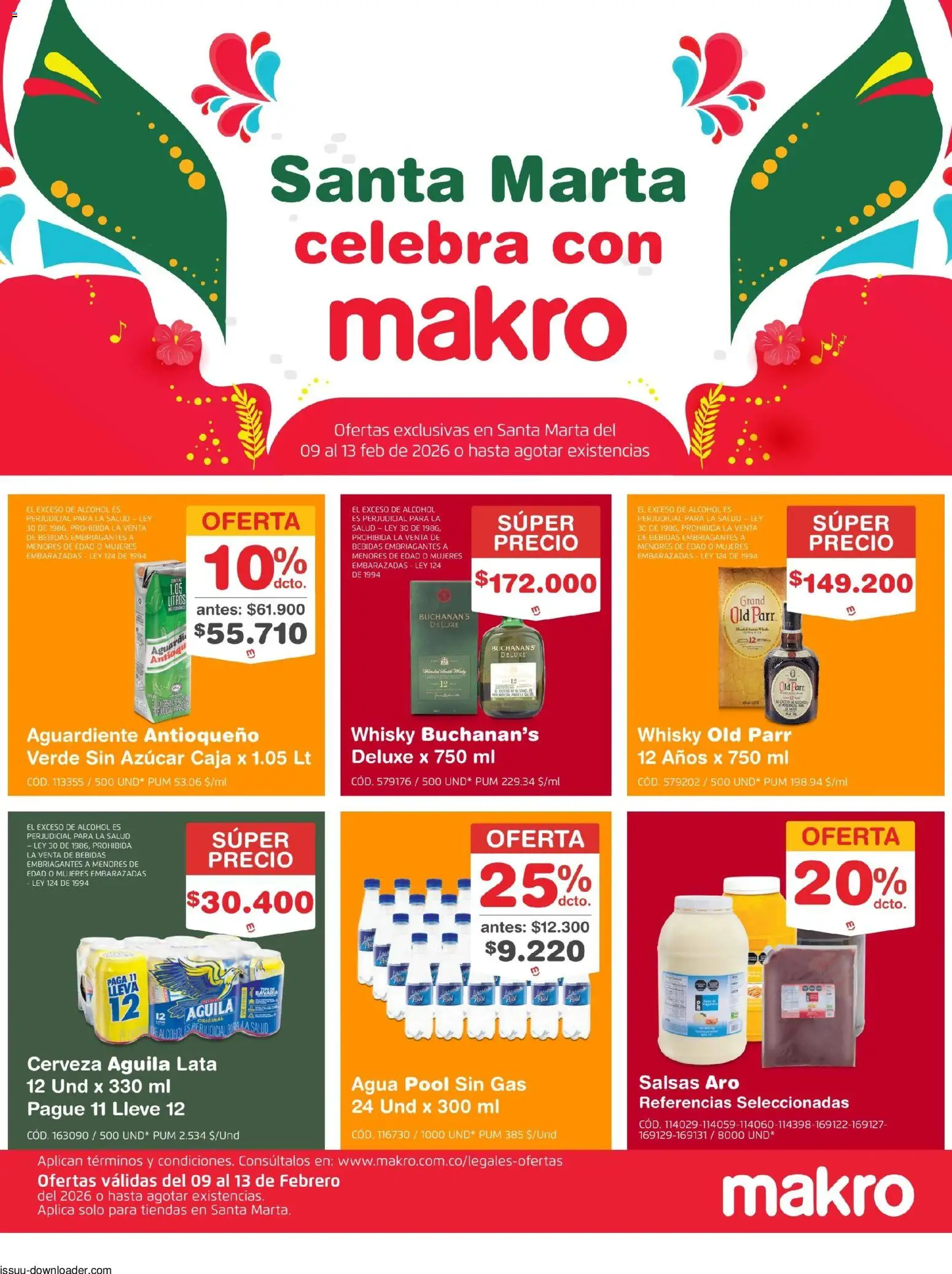  Vista previa del prospecto Sta Marta celebra con Makro del almacen Makro válida del 09/02/2026 al 13/02/2026