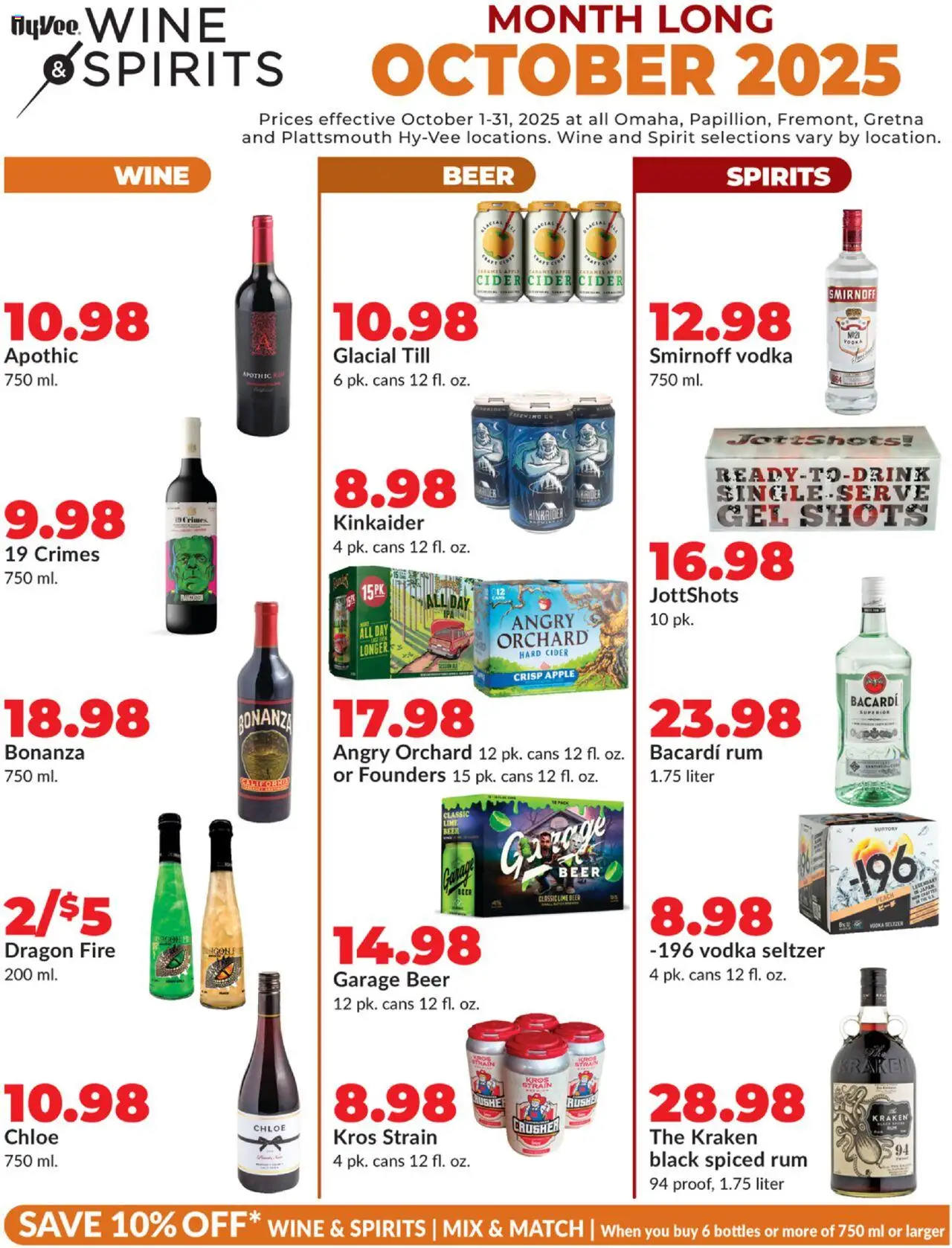 HyVee October Wine & Spirits from 10/01/2025 - Flyer - Page number 1