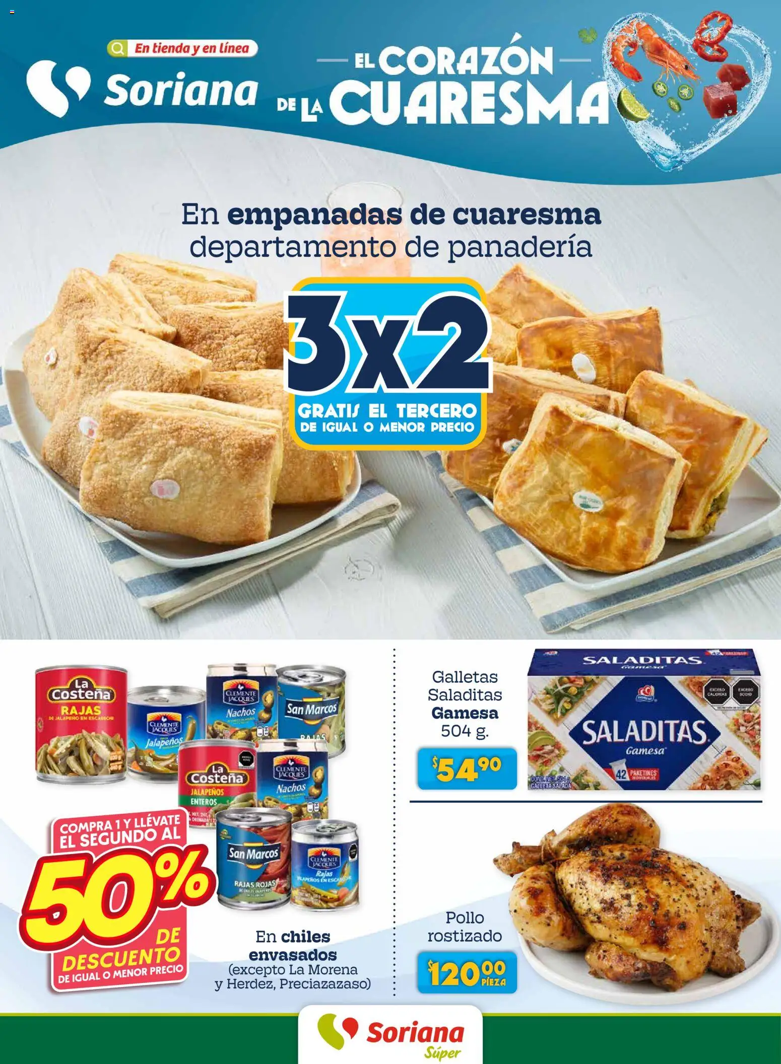 Vista previa las ofertas de la tienda Soriana - Soriana Fin de Semana Súper: Saltillo y Torreón desde el 19/03/2026 - Panadería, Pollo, Galletas