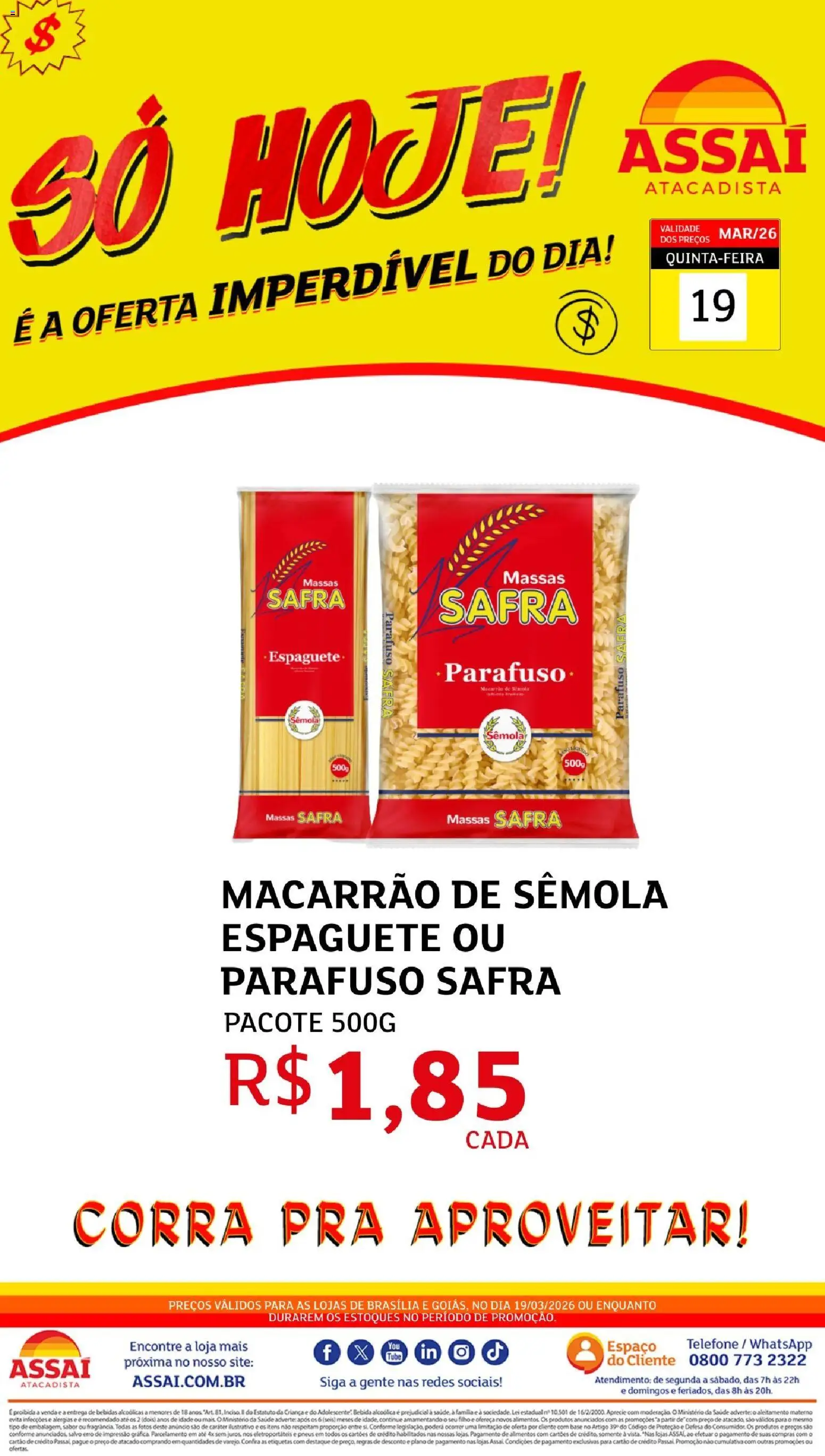 Pré-Visualização do folheto "Assaí Atacadista ofertas - DF" da loja Assaí Atacadista válido a partir de 19/03/2026