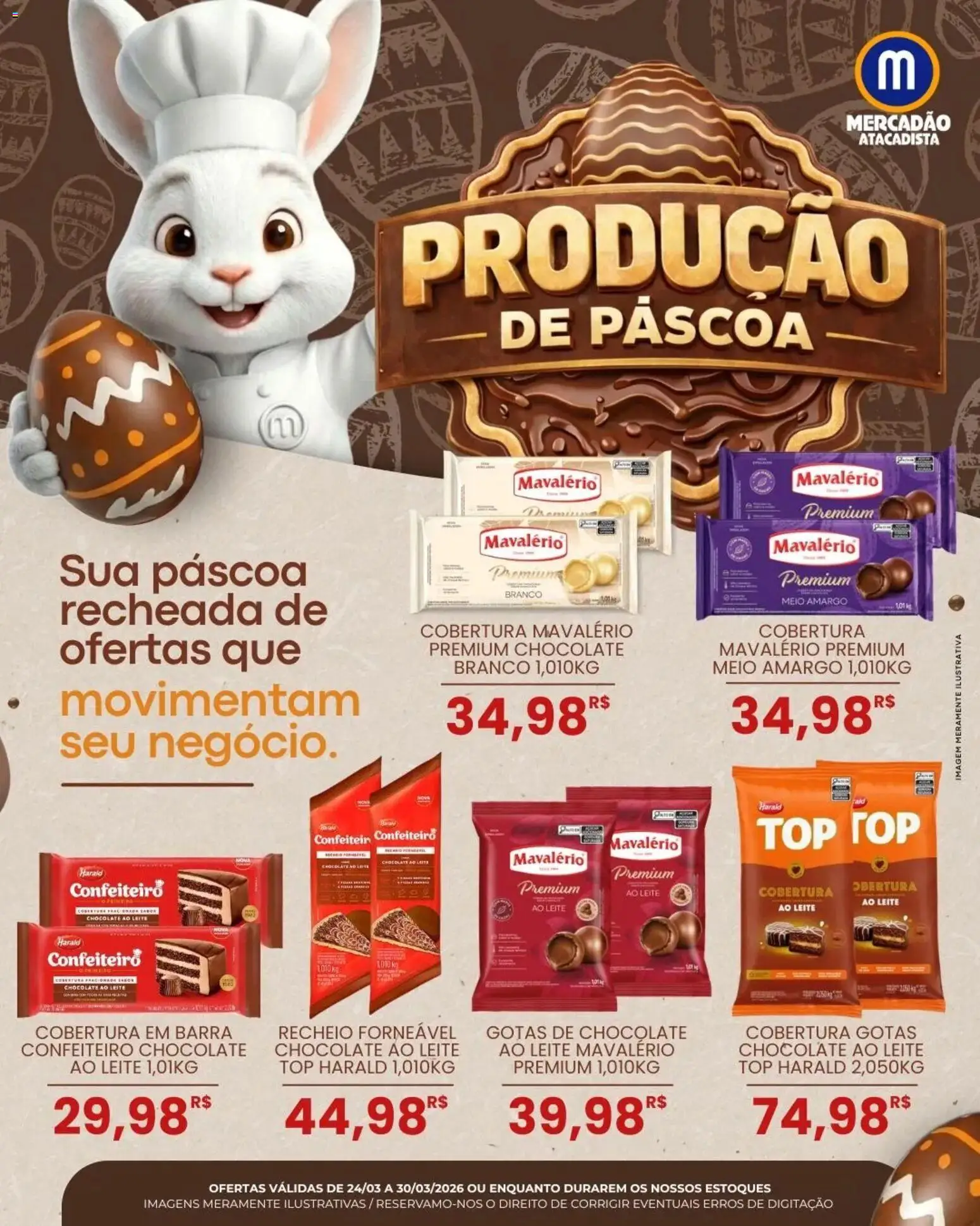 Pré-Visualização do folheto "Mercadão Atacadista ofertas Páscoa" da loja Mercadão Atacadista válido a partir de 24/03/2026
