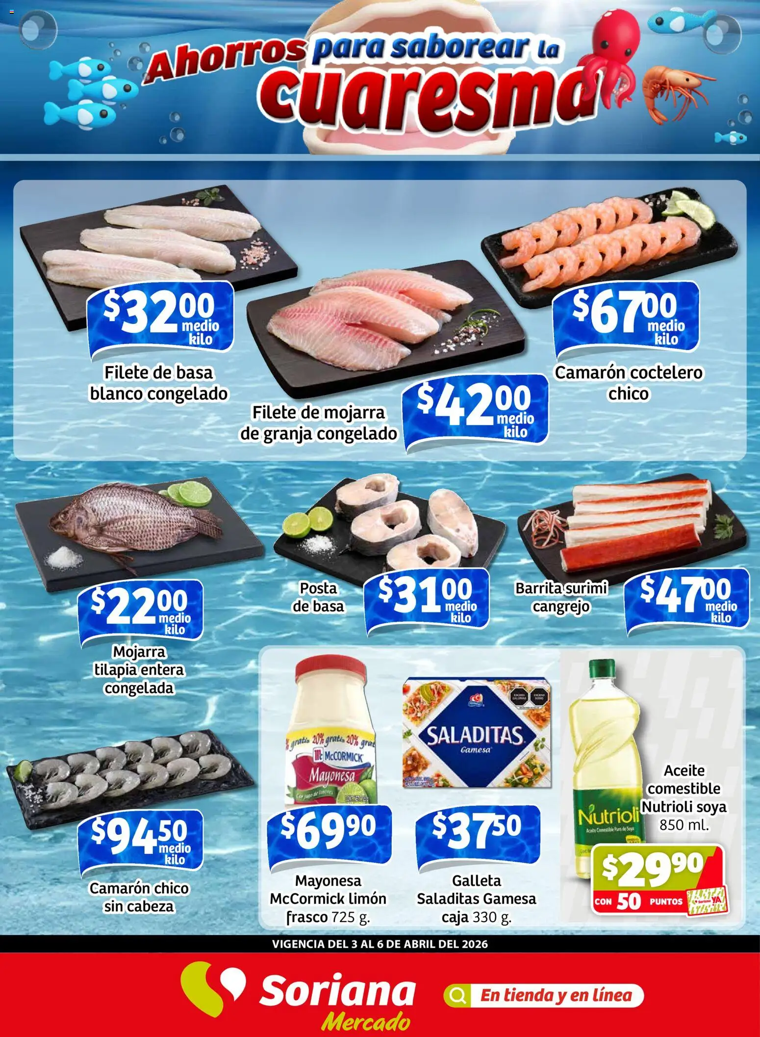 Vista previa las ofertas de la tienda Soriana - Soriana Fin de Semana Mercado: Ver, Tab, Chis, Camp, Yuc y Q. Roo desde el 03/04/2026 