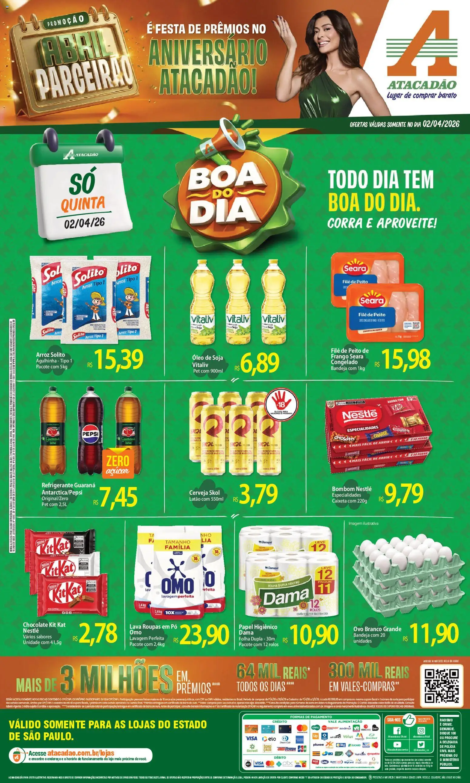 Pré-Visualização do folheto "Atacadão ofertas - SP" da loja Atacadão válido a partir de 02/04/2026