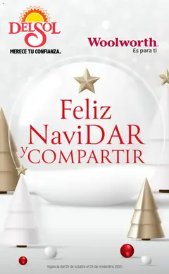 Vista previa las ofertas de la tienda Del Sol y Woolworth - Catálogo Feliz NaviDar y Compartir desde el 09/10/2025 