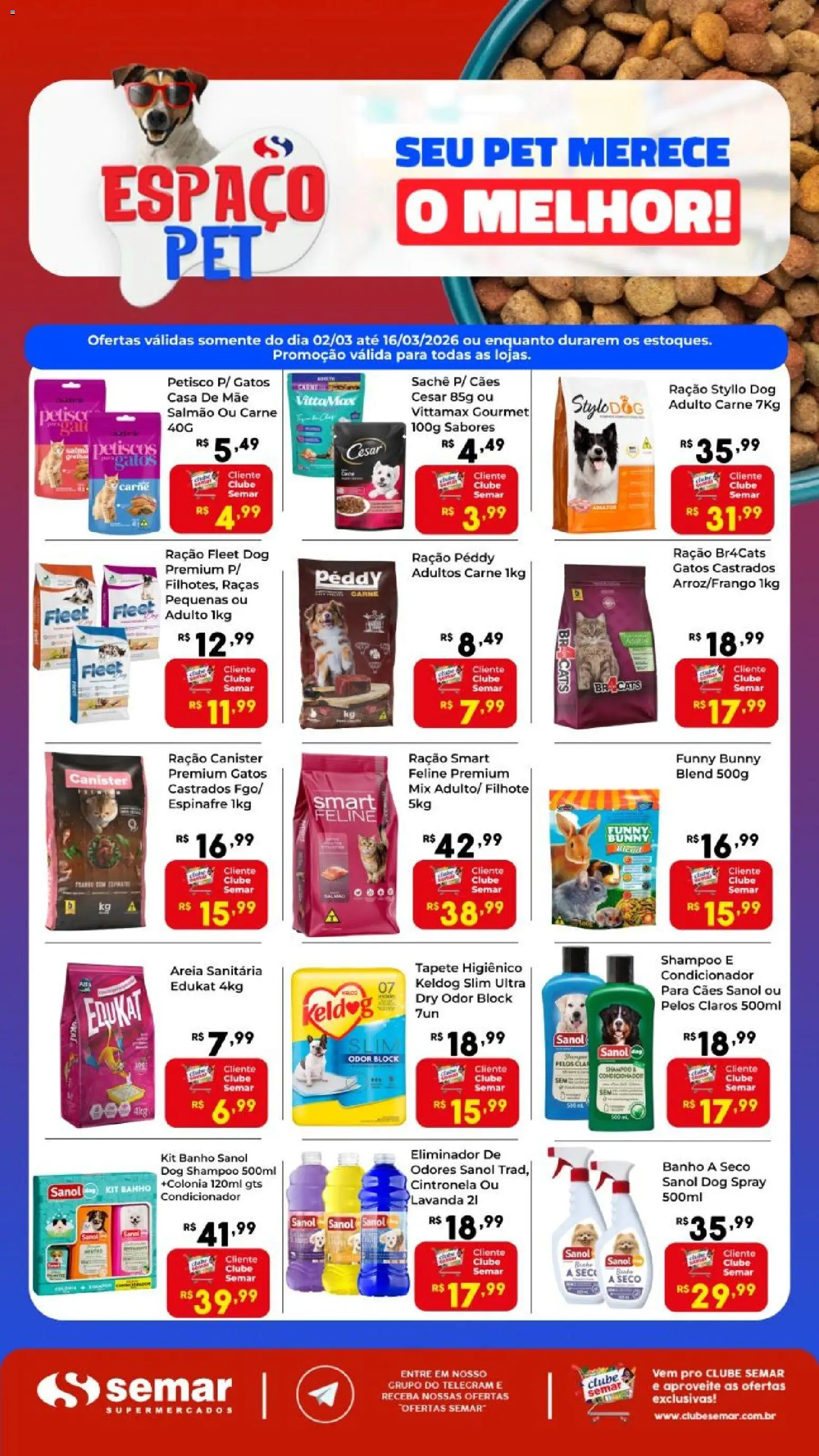 Pré-Visualização do folheto "Semar Supermercado ofertas Pet " da loja Semar Supermercado válido a partir de 02/03/2026