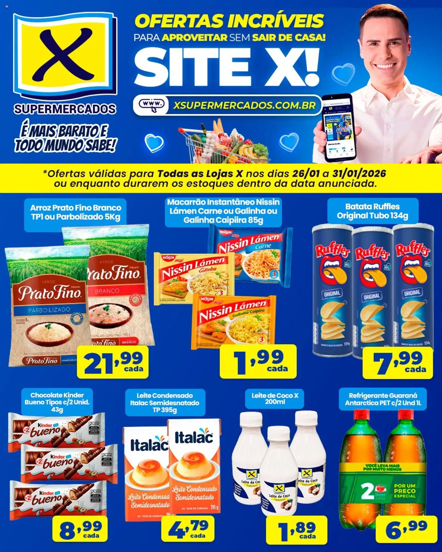 Pré-Visualização do folheto "Ofertas Online" da loja X Supermercados válido a partir de 26/01/2026