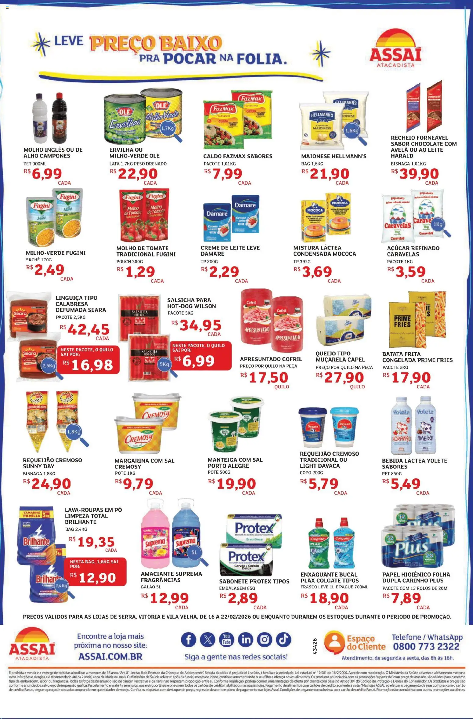 Pré-Visualização do folheto "Encarte - ES" da loja Assaí Atacadista válido a partir de 16/02/2026