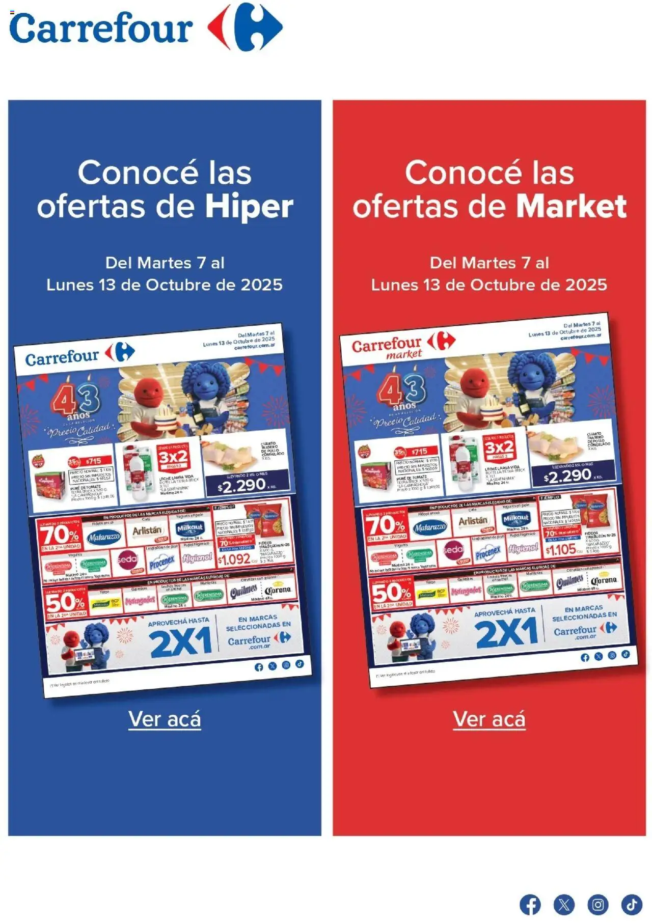 Carrefour Ofertas Catamarca del 07/10/2025 >> Catálogo - Café, Tomate, Galletitas, Leche, Fideos, Papel higiénico, Pure de Tomate, Puré
