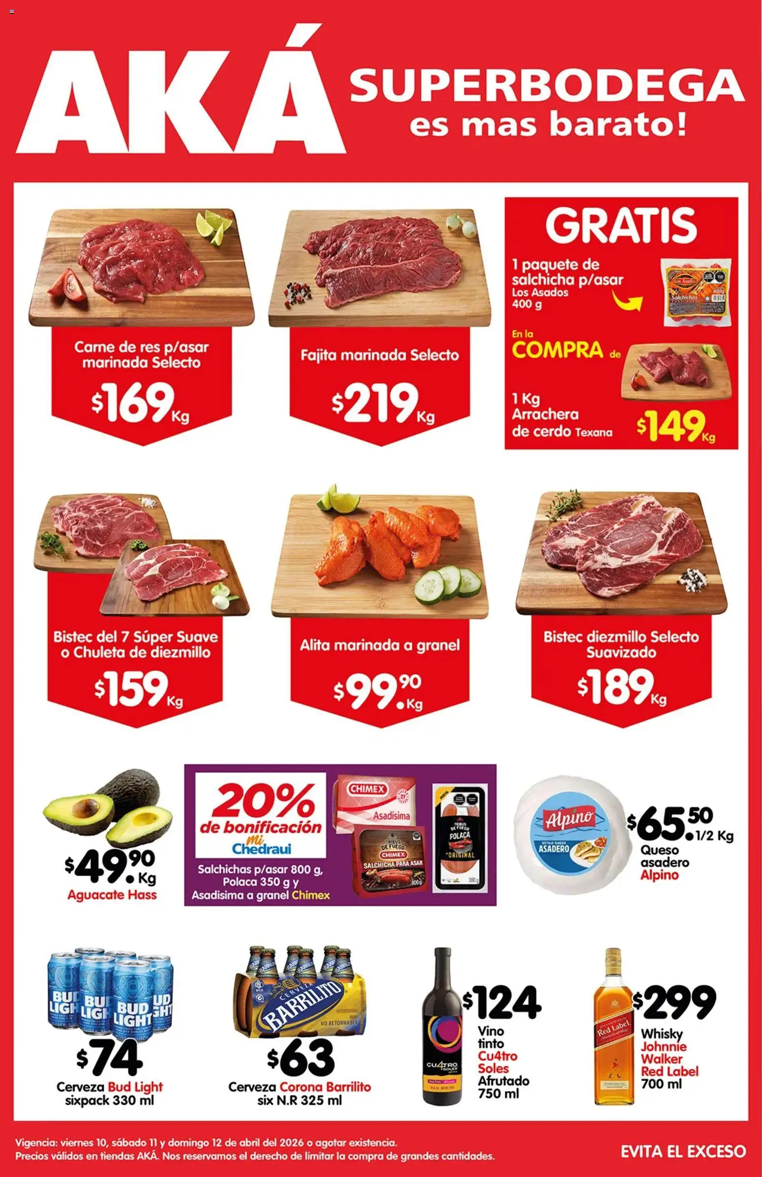 Vista previa las ofertas de la tienda Arteli - Arteli folleto Carnita Asada Aká Superbodegas desde el 10/04/2026 - Whisky, Aguacate, Queso, Carne, Cerdo, Res, Chuleta, Carne de res