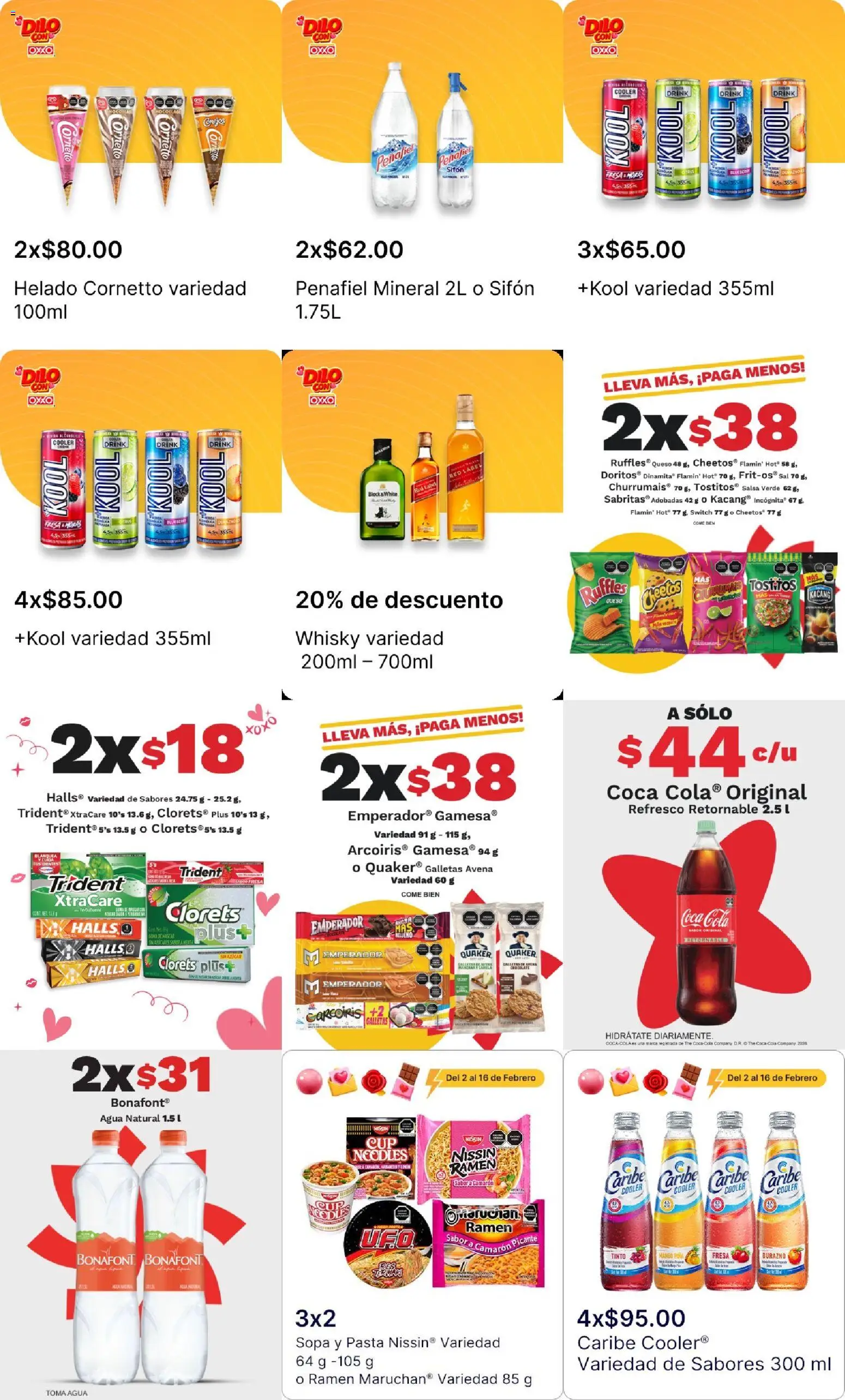 Vista previa las ofertas de la tienda OXXO - Folleto desde el 29/01/2026 - Agua, Pasta, Aceite, Sierra, Mayonesa, Chorizo, Mermelada, Fideos
