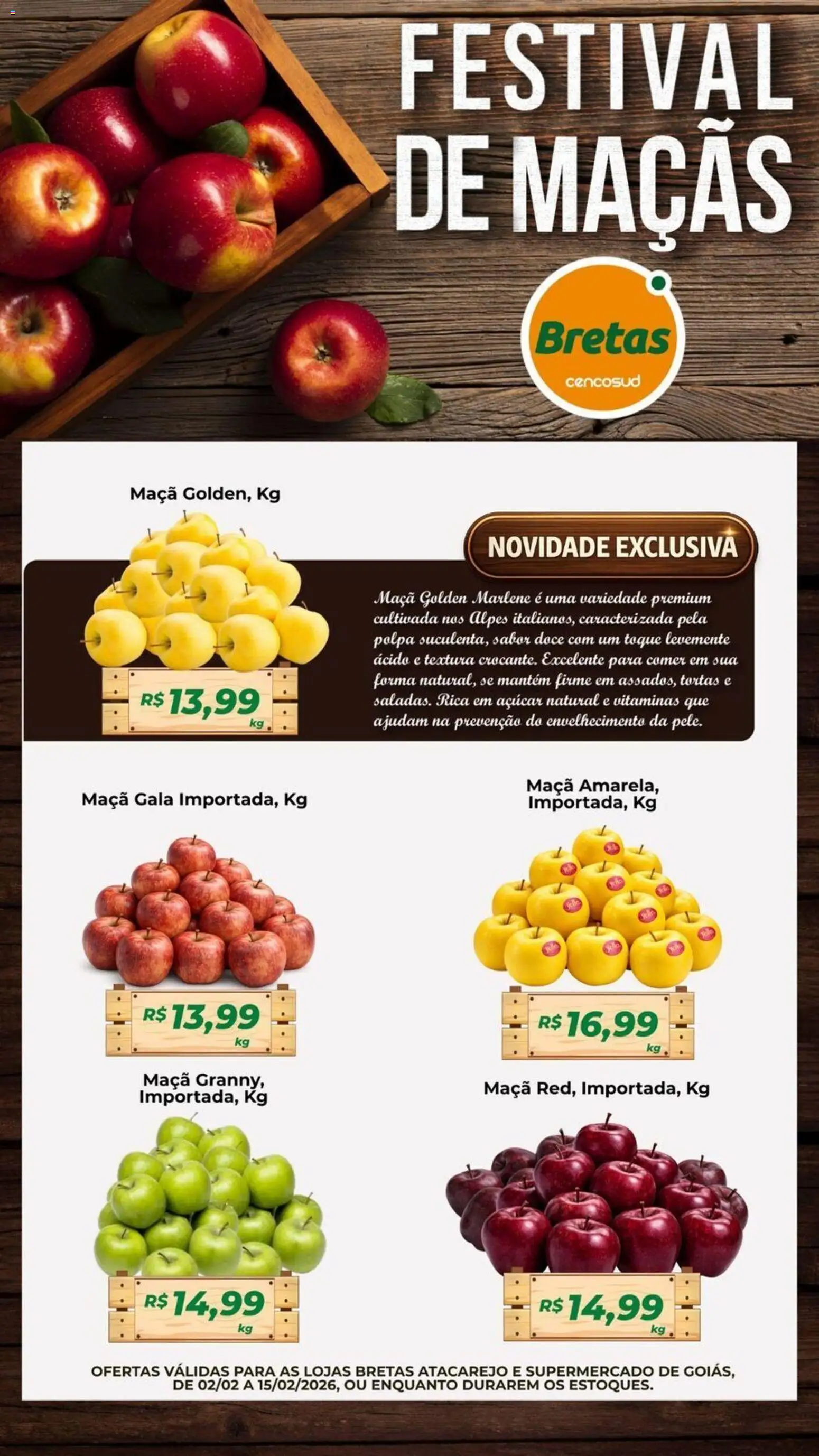 Pré-Visualização do folheto "Ofertas Festival de Macas" da loja Bretas válido a partir de 02/02/2026