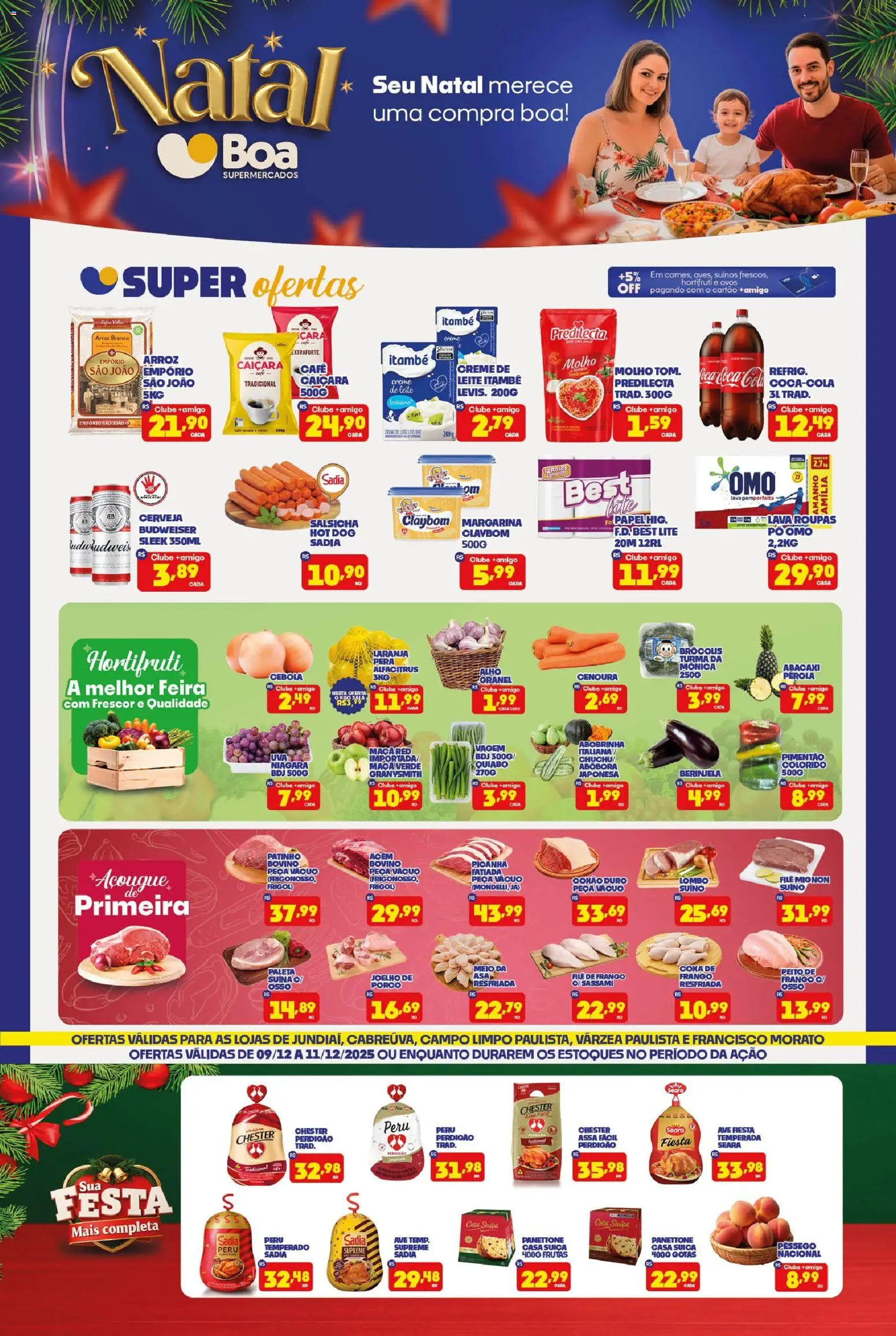 Pré-Visualização do folheto "Ofertas da semana" da loja Boa Supermercados válido a partir de 09/12/2025 - Café, Roupas, Picanha, Chuchu, Pera, Creme de leite, Creme, Vagem