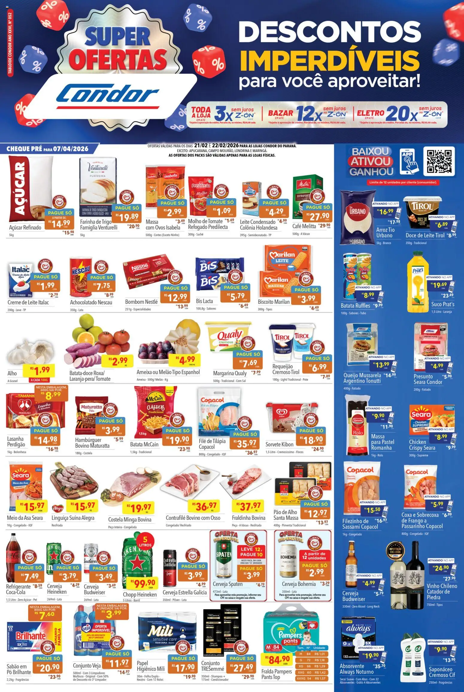 Pré-Visualização do folheto "Ofertas Descontos" da loja Supermercados Condor válido a partir de 21/02/2026