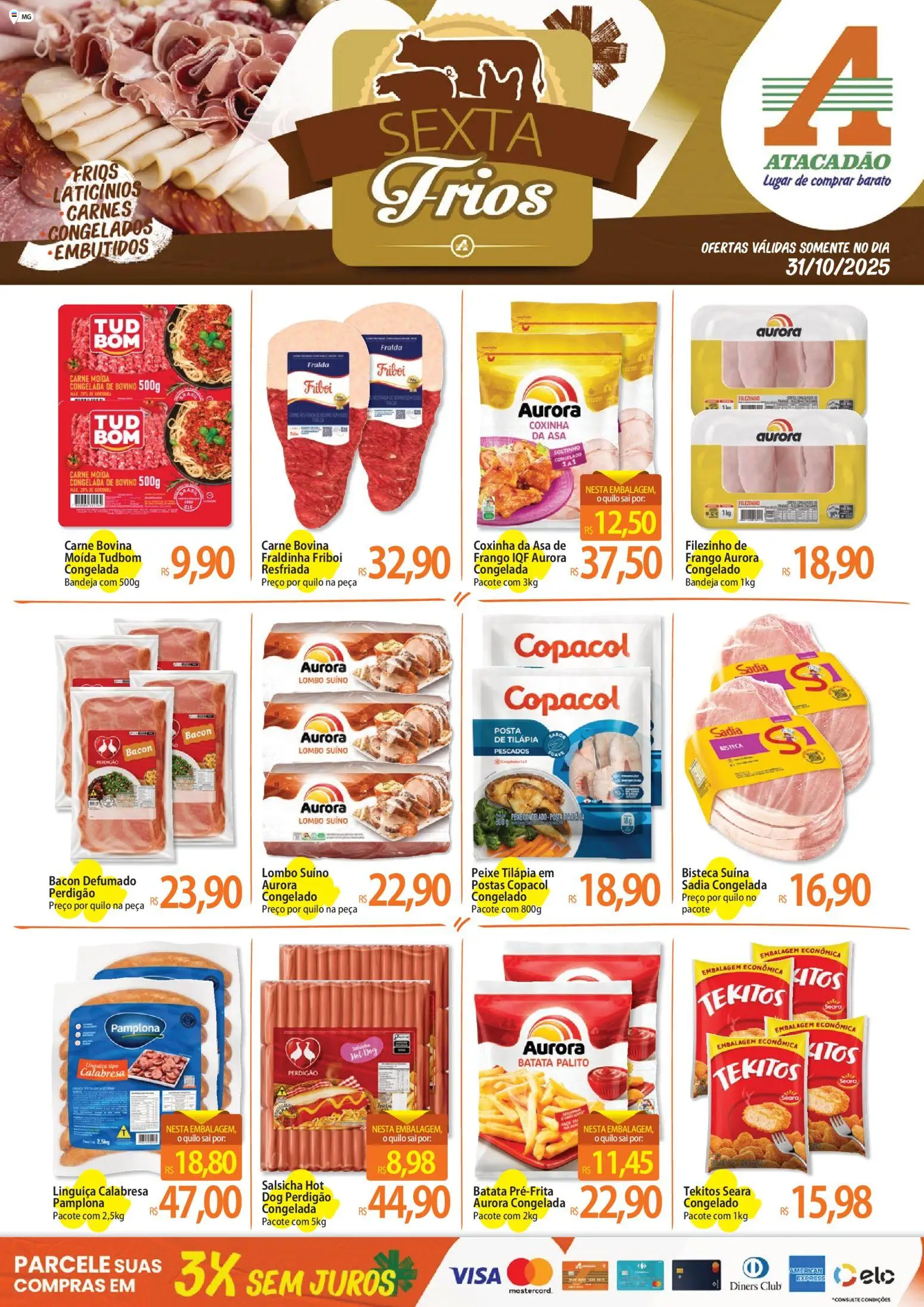 Pré-Visualização do folheto "Ofertas - MG" da loja Atacadão válido a partir de 31/10/2025