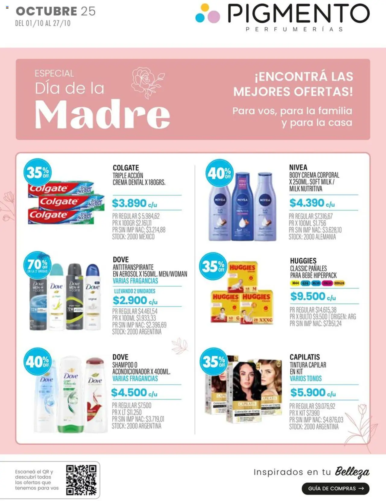 Pigmento Catálogo del 01/10/2025 Online - Body, Shampoo, Pañales, Crema, Tintura, Acondicionador, Antitranspirante