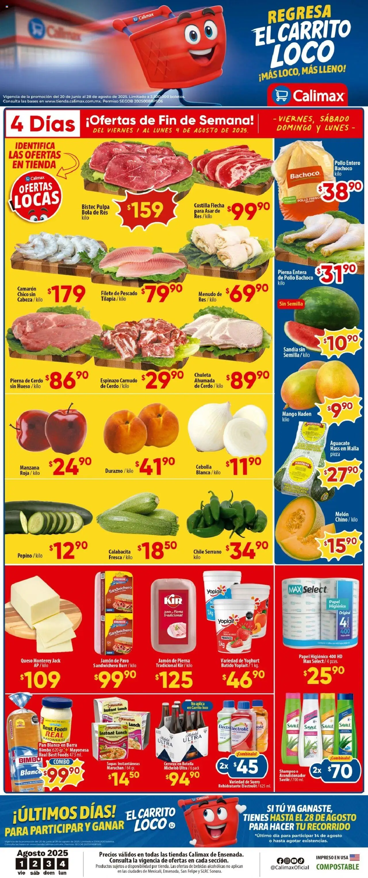 Folleto Ensenada Calimax y sus promociones válidas desde el 01/08/2025 - Número de página 1