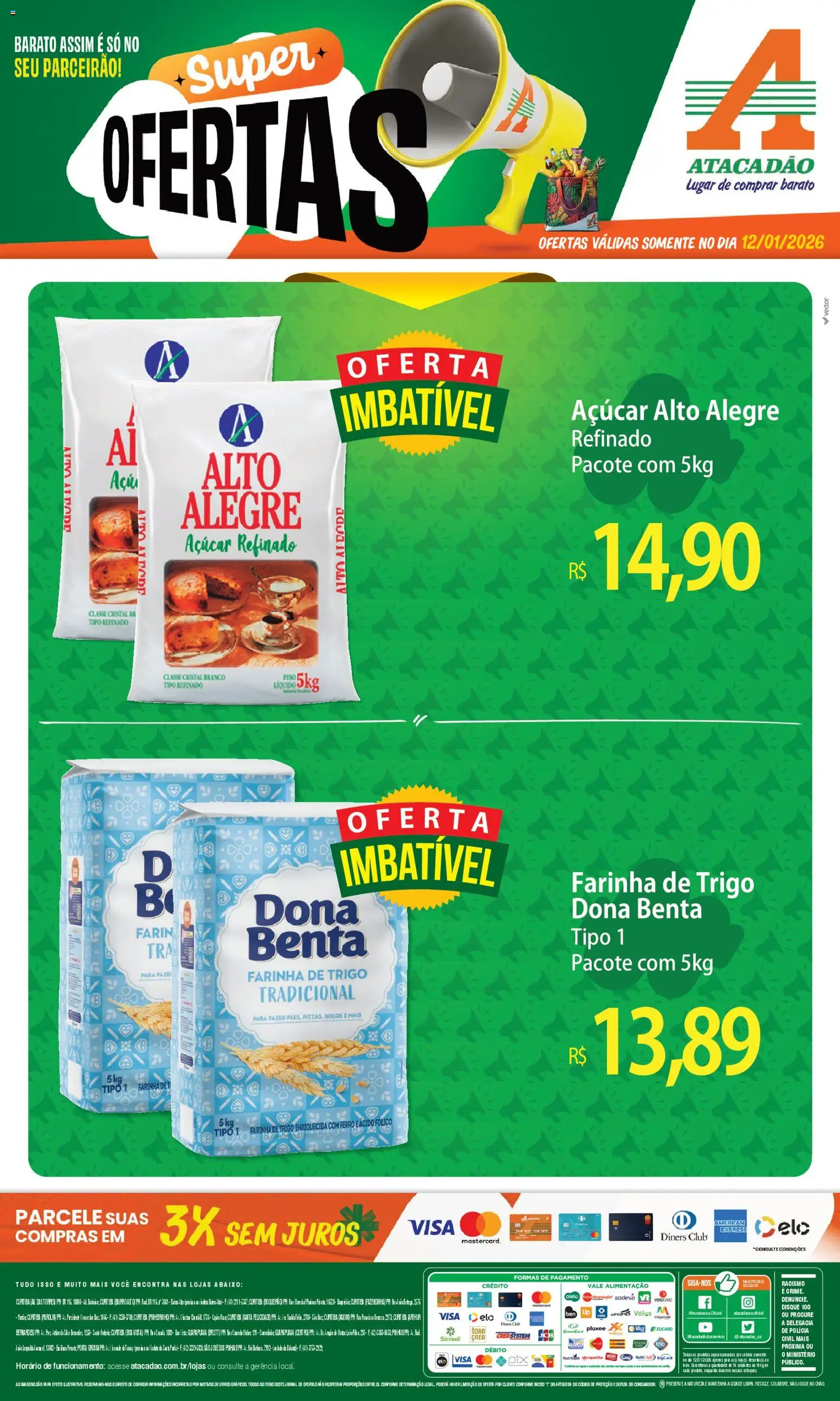 Pré-Visualização do folheto "Ofertas - PR" da loja Atacadão válido a partir de 12/01/2026