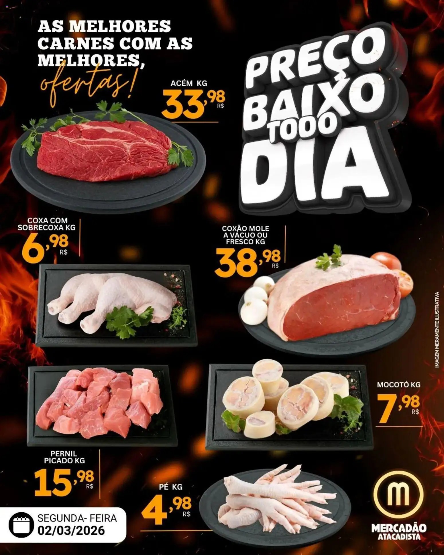 Pré-Visualização do folheto "Mercadão Atacadista ofertas Carne" da loja Mercadão Atacadista válido a partir de 02/03/2026
