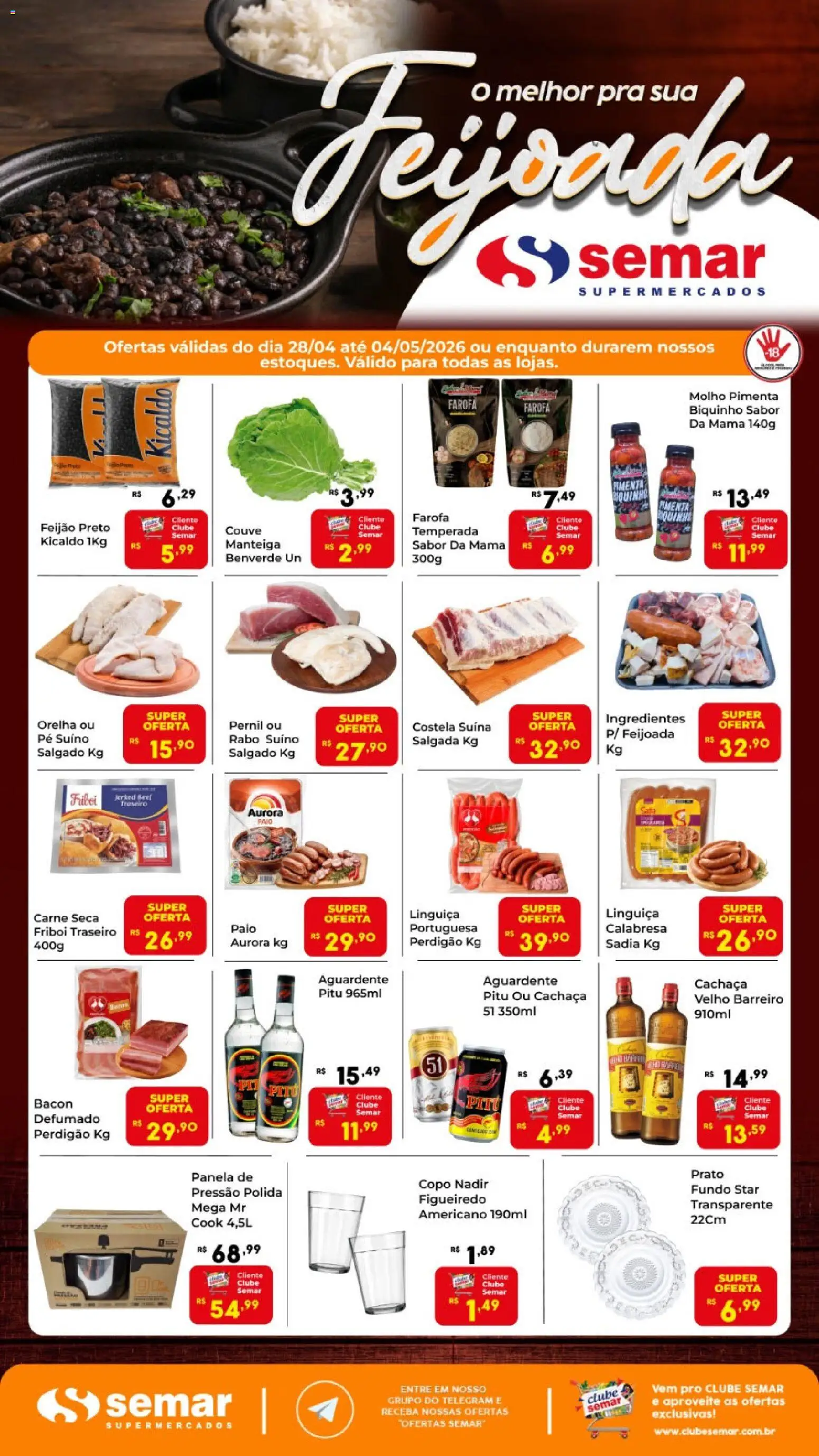 Pré-Visualização do folheto "Semar Supermercado ofertas Feijoada " da loja Semar Supermercado válido a partir de 28/04/2026