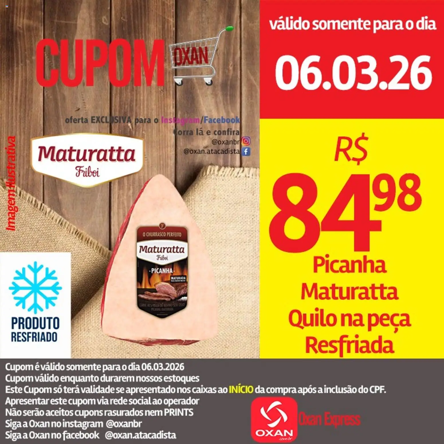 Pré-Visualização do folheto "Oxan Atacadista - Ofertas da semana" da loja Oxan Atacadista válido a partir de 06/03/2026 - Picanha