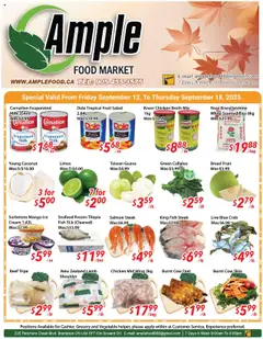Un aperçu du dépliant Weekly flyer Brampton du magasin Ample Food Market est valide à partir 12 sept. 2025