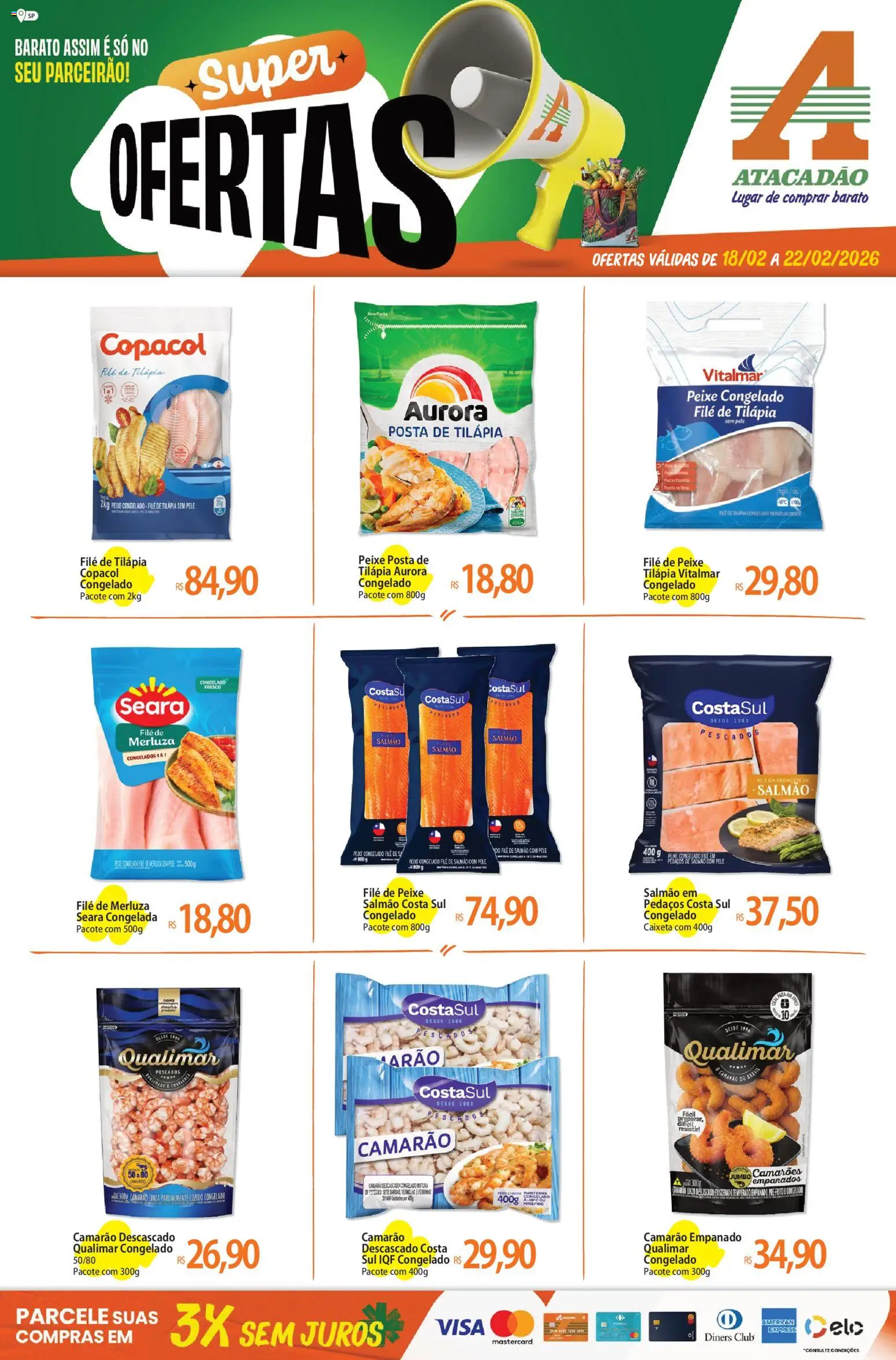 Pré-Visualização do folheto "Ofertas - SP" da loja Atacadão válido a partir de 18/02/2026
