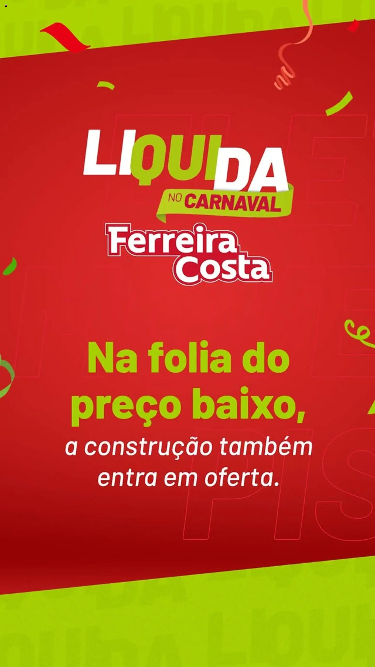 Pré-Visualização do folheto "Ofertas atuais" da loja Ferreira Costa válido a partir de 26/01/2026