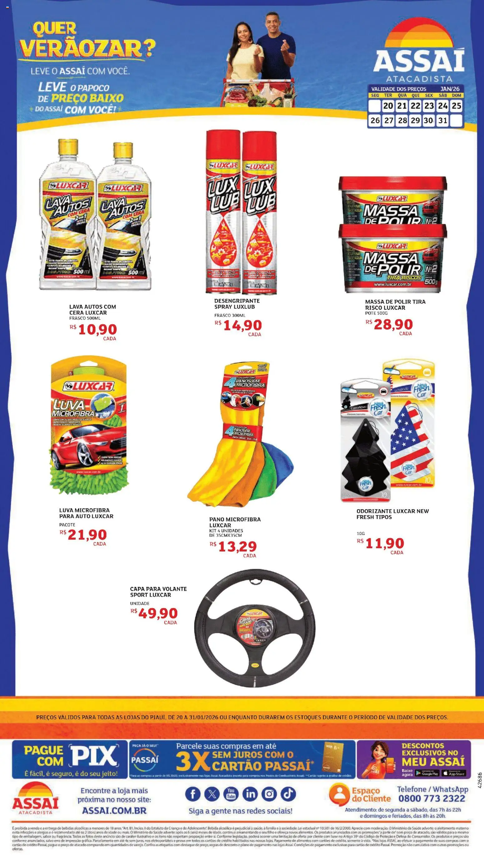 Pré-Visualização do folheto "Encarte - Preços válidos de 20/01/2026 até 31/01/2026" da loja Assaí Atacadista válido a partir de 20/01/2026