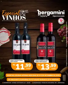 Pré-Visualização do folheto "Ofertas de vinhos" da loja Supermercado Bergamini válido a partir de 18/09/2025