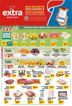 Pré-Visualização do folheto "Ofertas de Mercado Terça e Quinta" da loja Extra válido a partir de 19/08/2025