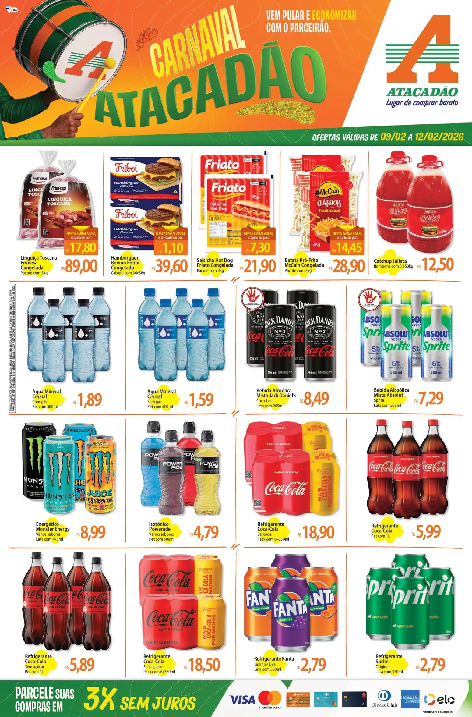 Pré-Visualização do folheto "Ofertas - BA" da loja Atacadão válido a partir de 09/02/2026