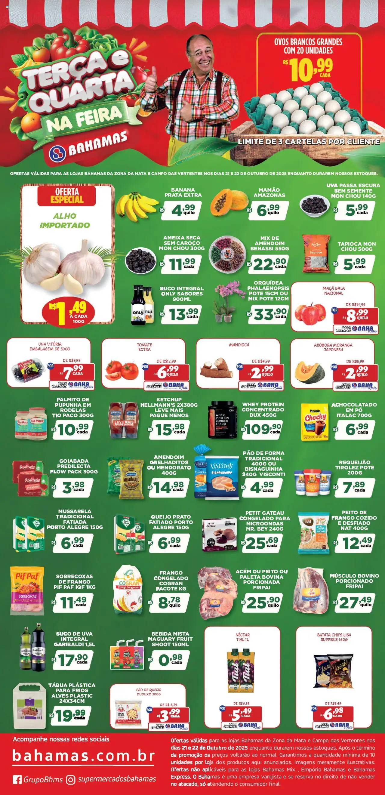 Bahamas Supermercados folheto "Ofertas Terça e Quarta na Feira" válido a partir de 21/10/2025 - número de página 1